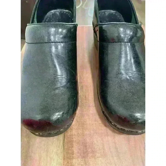 Sanita Signature Original Black Sparkle Glitter Patent Leather Danish Clog,sz 39 - Picture 8 of 14